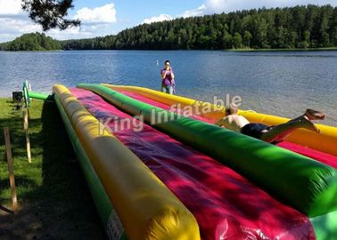 Colorful Eye-Catching Inflatable Water Slide For Children 15*3m / Inflatable Playground