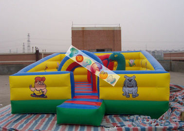 Kids Play Games Inflatable Playground / Fun City with 0.45mm - 0.55mm PVC tarpaulin
