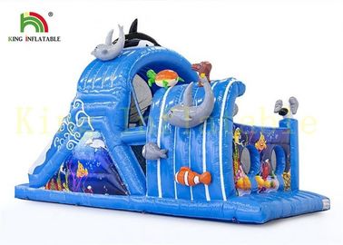 Colorful Sea World Kids Indoor Toys Inflatable Obstacle Course with Fire Retardant PVC Materials