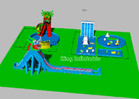 Mavi Su Havuzu Renkli Güçlü ile Çocuk Big Dragon Şişme Su Parkları