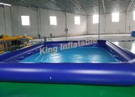Çocuklar İçin Açık Dev Mavi PVC Kare Şişme Yüzme Havuzu Boyutu 10m X 8m