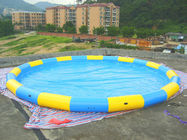 Kırmızı PVC Yuvarlak Şişme Yüzme Havuzu / Yetişkinler ve çocuklar için Taşınabilir Su Havuzları