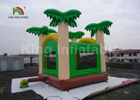 5x4.5 m Yeşil Hindistan Cevizi Ağacı Çocuk Şişme Atlama Kale / Blow Up Bounce Evi