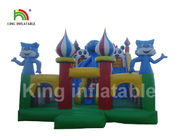 0.55mm PVC Plato Tente Mavi Şişme Eğlence Parkı / Çocuk Açık Bahçesi
