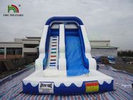 Havuz Mavi / Beyaz Renk ile 0.55mm PVC Tente Tek Lane Şişme Su Kaydırağı