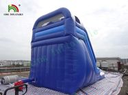 Havuz Mavi / Beyaz Renk ile 0.55mm PVC Tente Tek Lane Şişme Su Kaydırağı