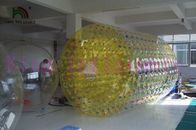 2.4m Dia Şişme Su Rolling Oyuncak Çocuklar İçin Sarı PVC Şişme Su Silindiri