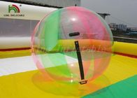 Dayanıklı 1.0mm PVC Şişme Su Topu Büyük Şeffaf Renkli Şeritler