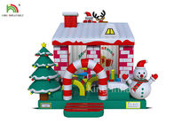 İşletmeler İçin Noel Ağacı ile Kırmızı / Beyaz Renkli Şişme Şişme Kale Evi