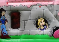 PVC Pembe Ejderha Karikatür Prenses Combo Şişme Sıçrama Ev Çatı Çocuk Oyun Ile