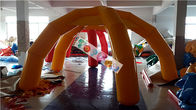 PVC Sıcak Hava Mühürlü Şişme Örümcek Çadır / Hava Geçirmez Çerçeve Mesajları Sarı Olay Çadırı