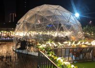Açık Şeffaf 4 m Jeodezik kubbe çadır Yıldız Çelik Borular Manzaralı Kabarcık Kamp Çadırı