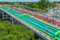 Yetişkinler İçin Özelleştirilmiş 100m Uzun Açık Şişme Su Sporları Oyunu Şehir Kaydırağı