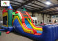 Colorful Single Lane Inflatable Bounce House With Slide Logo Printed