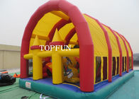 Kırmızı / Sarı PVC Tente Şişme Su Atlama Kaleleri Çatı ile