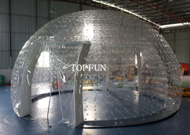 Şeffaf PVC Çift Katmanlı Şişme Balon Çadırı 8m Çapı Sergisi
