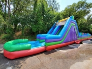 Colorful Inflatable 70ft WET Ultimate Obstacle Course Combo