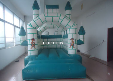 Ticari Kale Tipi Yeşil Şişme Atlama Kalesi 5 x 4 m PVC Tente