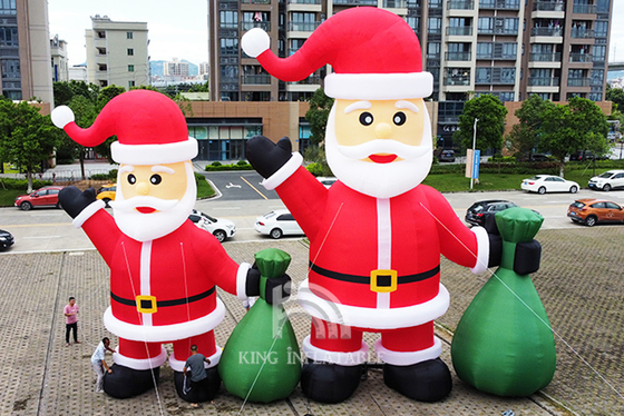 Şişme Noel Baba 20ft 26ft 33ft Yüksek Noel Süslemeleri Noel Babayı Havaya Uçurur