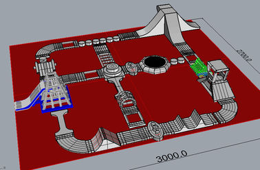 30 * 27m ile Dayanıklı 0.9mm PVC Tente Dev Şişme Su Parkı