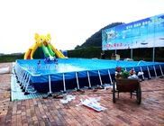 Büyük Mavi Yüzme Havuzlu 0.9mm PVC Tente Büyük Ayı Şişme Su Parkı