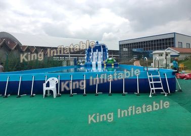 Slide Plato PVC ile Mavi Yunus Destek Havzası Şişme Su Parkları