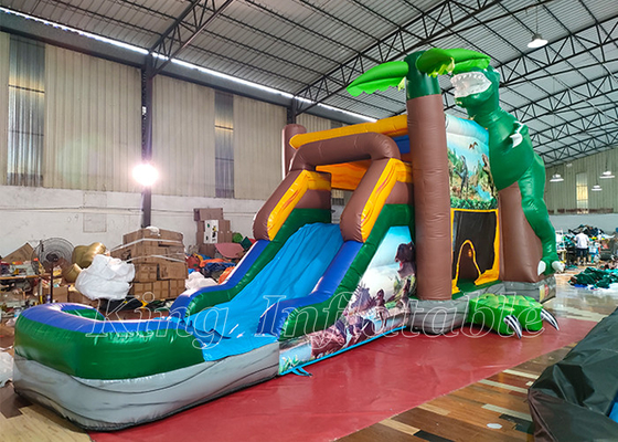 Dinozorlar Happy Hop Bouncy Castle Slide T-Rex zıplama evi Şişme Zıplama Kaleleri