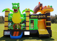 Yetişkinler Ve Çocuklar açık hava oyunu 0.55mm PVC Dinozor Şişme Yaşam Dolu Kale Kiralama