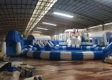 Çocuklar / Yetişkinler İçin Özelleştirilmiş Beyaz Komik Büyük Şişme Su Parkı Ekipmanları