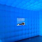 Özelleştirilebilir Renkli LED Işığı Mobil Gece Kulübü Çadır Mavi Şişme Küp Çadır Parti Çadırı Etkinlikler İçin