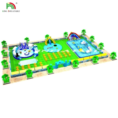 Açık Hava Çocuk Su Parkı Havuz Şişme Su Parkı Çocuklar İçin Ticari Eğlence Parkı Atlama Eğlencesi
