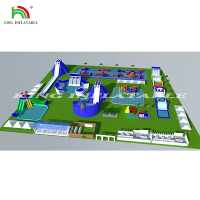 Ticari Yüzen Şişme Su 30x40 Meter Şişme Wate Park Slaytları İç Yurt Yaz Oyunları için Şaşırtıcı
