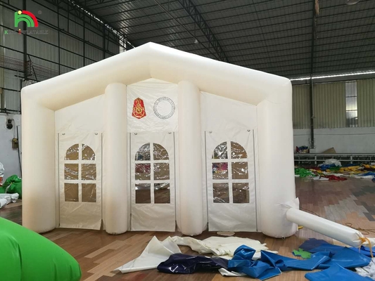 Beyaz Büyük Açık Hava Blow Up Düğün Partisi LED Işık Kamp Yüklü Açık Hava Etkinlikleri Çadırı