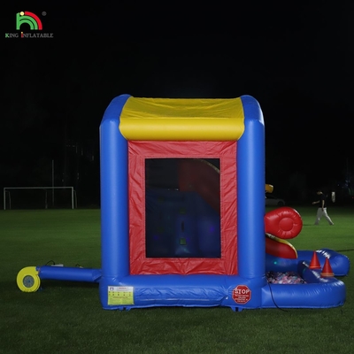 Çocuklar için şişme sıçrama kalesi, süpürge, tırmanma, engeller, trampolin, top havuzu.