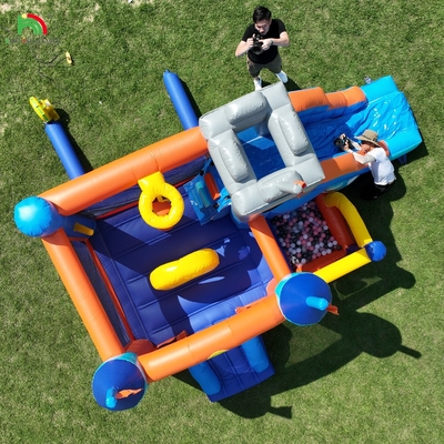 Commercial Inflatable Bounce Combo House Slide & Ball Pit ile Atlama Kalesi Çocuklar İçin