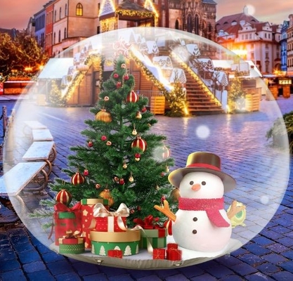 10FT şişme kar küresi 0.5mm PVC Noel süslemeleri Dev Şeffaf Şişme Bubble Igloo Çadırı