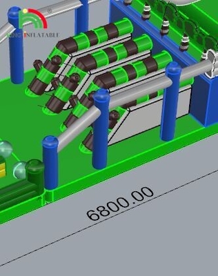 Ticari PVC Büyük Şişme Engelleme Oyunları Yetişkinler İçin Açık Hava Koşu Oyunu Engelleme Ekipmanı