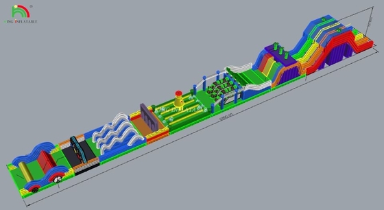 Ticari PVC Büyük Şişme Engelleme Oyunları Yetişkinler İçin Açık Hava Koşu Oyunu Engelleme Ekipmanı