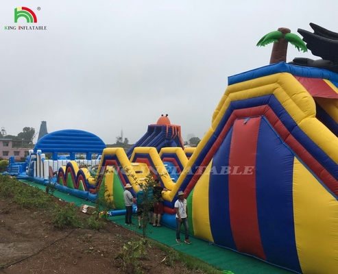 Açık hava dev şişme büyük sıçrama tema açık hava park oyun alanı şişme kale kombinasyon şişme engeller kursu