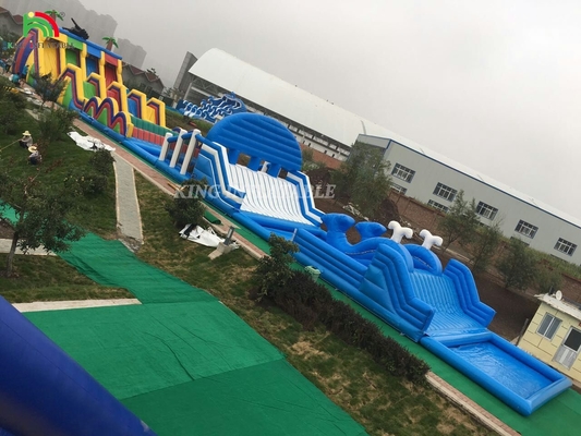 Açık hava dev şişme büyük sıçrama tema açık hava park oyun alanı şişme kale kombinasyon şişme engeller kursu