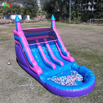 Ticari % 100 PVC Çift Şeritli Şişme Su Kaydırması Dışarıda Islak Kuru Büyük Su Kaydırmaları Splash Havuzu ile