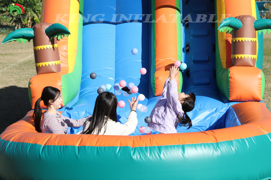 21x9x12FT Ticari Kaliteli PVC sıçrama evi şişme su kaydırmaları sıçrama ile tropikal kaydırma
