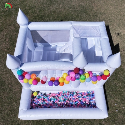 13x13x10ft ticari beyaz sıçrama evi büyük sıçrama sıçrama şişme kale çocuklar için yetişkinler kaydırma ve top çukuru ile