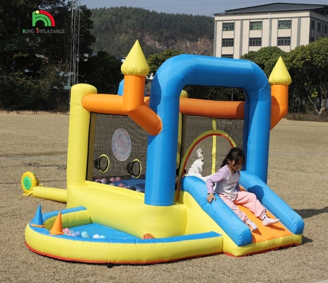 Çocuklar şişme sıçrama evi parti bebek şişme sıçrama kale kaydırma havuzu ile basket basket basket basket trampolin