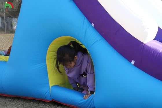 Slide ile şişme sıçrama evi Duvara tırmanma engelleri Trampolin topu havuz