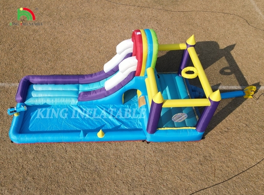 Slide ile şişme sıçrama evi Duvara tırmanma engelleri Trampolin topu havuz
