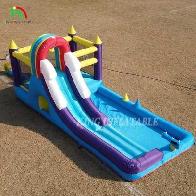 Slide ile şişme sıçrama evi Duvara tırmanma engelleri Trampolin topu havuz