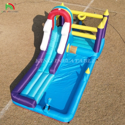 Slide ile şişme sıçrama evi Duvara tırmanma engelleri Trampolin topu havuz