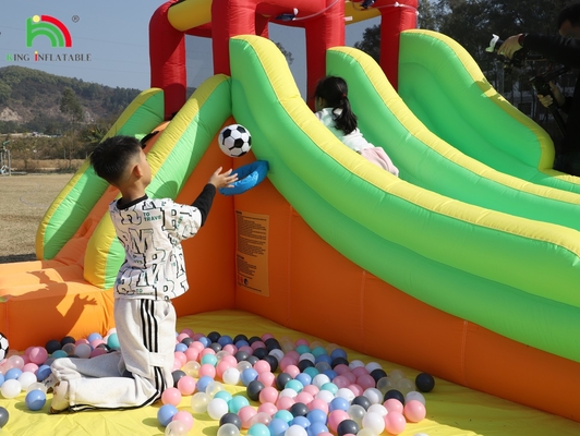 Şişme Çöpçatan Kombo Çöpçatan Ev Çift Şeritli Şişme Su Kaydırması Su Havuzuyla Trampolin Atış Ağ Kürsü tırmanış