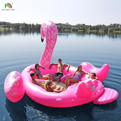 6 kişilik şişme Tavus kuşu Su Dağı Deniz Gölü Havuzu Yüzme Su Oyuncağı Dev Tek boynuzlu Flamingo Su Partisi için şişme yüzen yatak